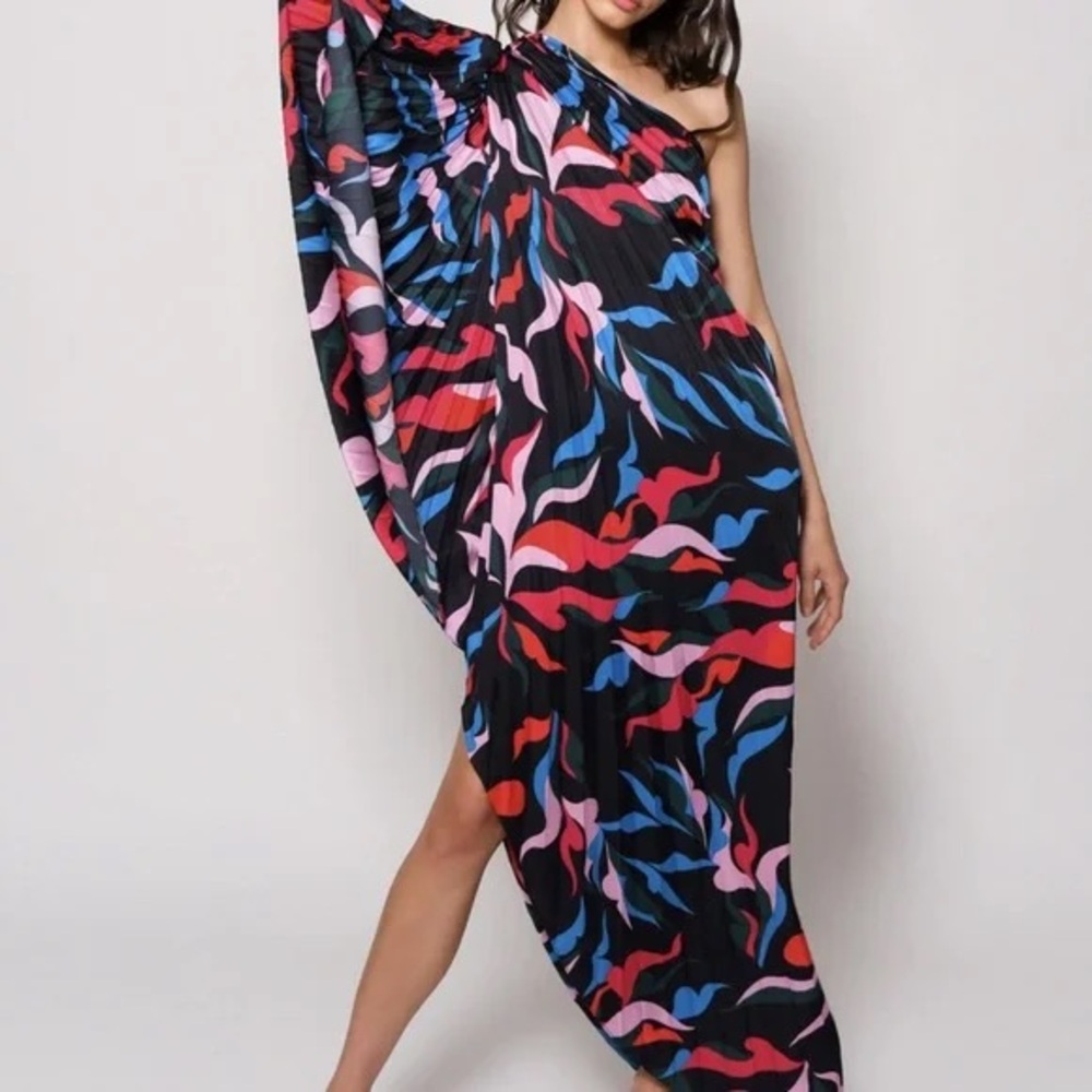 HUTCH
Diva One-shoulder Maxi Dress In Multi